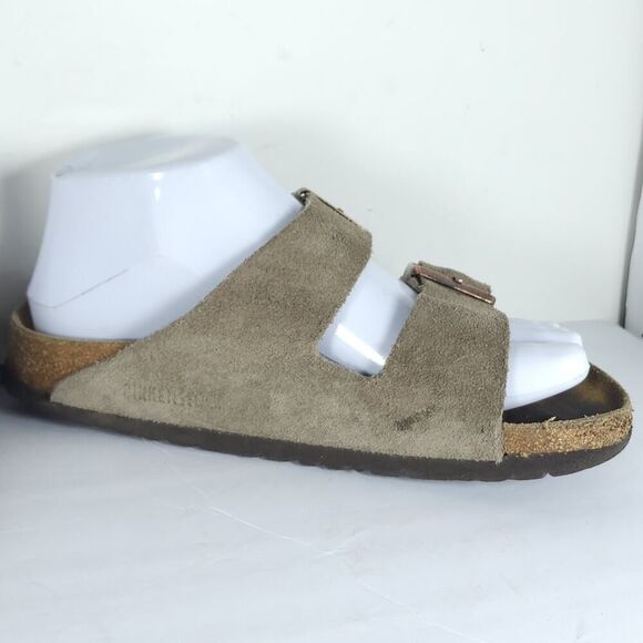 BIRKENSTOCK Women's Arizona US6 EU37 Taupe Suede 2 Straps Slide Sandals Shoes - Picture 6 of 16